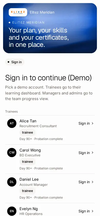 Sign-in on phone, after